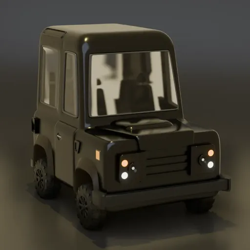 Animated-style 3D model of a vehicle for Blender graphics, optimized for motion graphics.