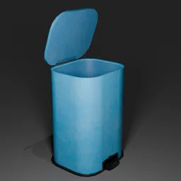 Plastic Step Trash Can (Blue)