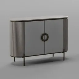Modern Fluted Sideboard Cabinet