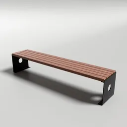 Metal and Wood Park Bench