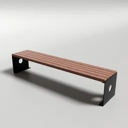 Metal and Wood Park Bench