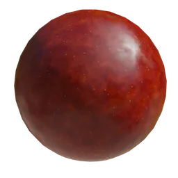 High-quality red apple PBR texture for Blender 3D, showcasing realistic surface details and color variations.