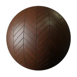 Dark Wood Ceramic Chevron Tiles