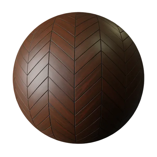 Dark Wood Ceramic Chevron Tiles
