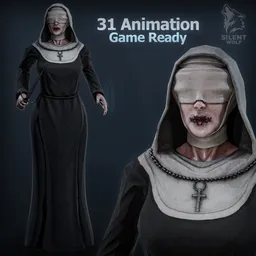 Nun of Silence-Rigged-Animated