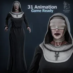 Nun of Silence Rigged Animted