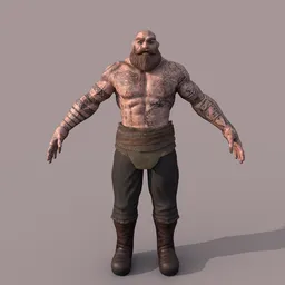Viking man with tattoos