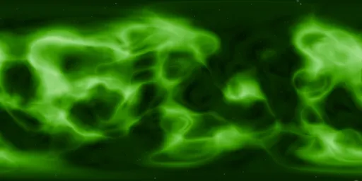 Green Nebula in Deep Dark Space