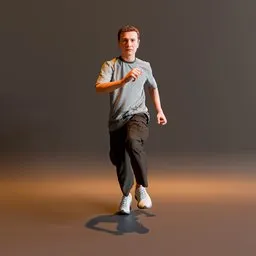 Male Run Animation Cloth Simulation