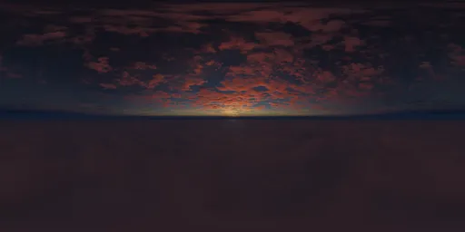 Dramatic clouds illuminated by sunset at twilight for 3D scene lighting.