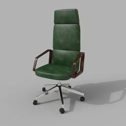 LAS Lead High Chair Green Leather