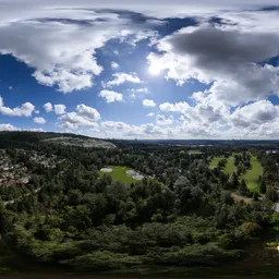 Sunny Cloudy Day Aerial City