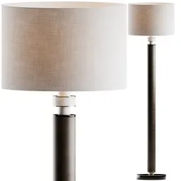 "FRATO designed NAPLES Floor Lamp model for Blender 3D - a stunning high-end lamp with a grey tarnished longcoat and ribbed, organic towers. Perfect for adding a touch of elegance to any design project."
