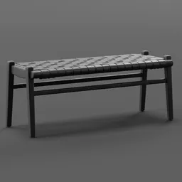 Woven Leather Bench