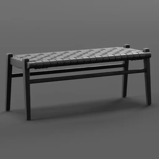 Woven Leather Bench