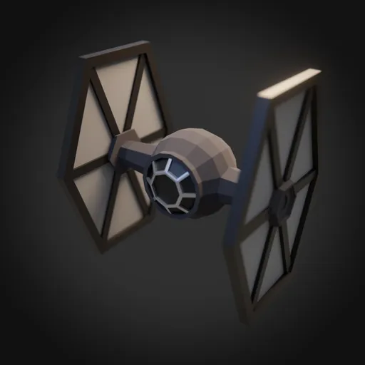 Low-Poly Sci-Fi Fighter Ship