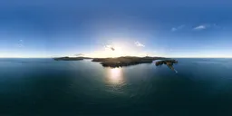 Aerial Islands at Ocean Coast