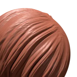 3D Sculpting Brush creating straight human hair textures for character modeling in Blender.