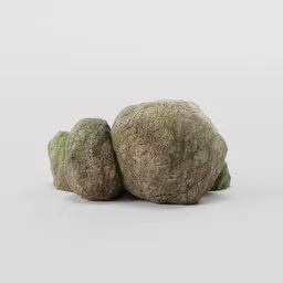 Low-poly 3D rock model with PBR textures, ideal for Blender landscape rendering and game development.