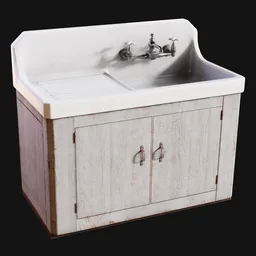 Antique Edwardian Kitchen Sink Painted