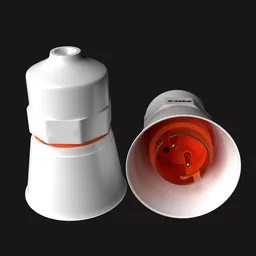 Detailed 3D model render of an Indian wall-light bulb holder, showcasing design and connectors, compatible with Blender.