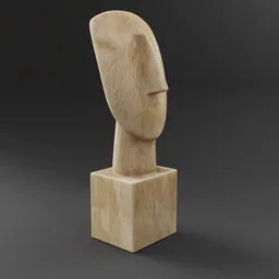 Wooden Head Sculpture