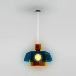 Blue Modern Glass Lamp