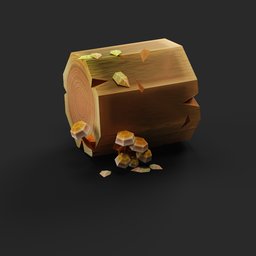 Low Poly Tree Trunk 01