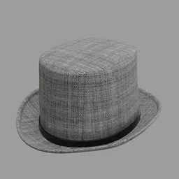 Grey fabric Top Hat