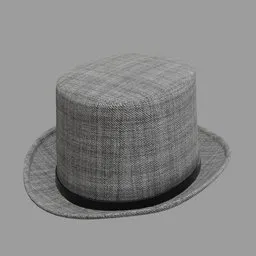 Grey fabric Top Hat