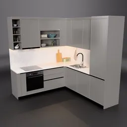 Modern Grey Kitchen with appliances