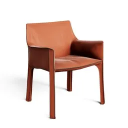 High-quality 3D rendering of a modern leather armchair designed for Blender.