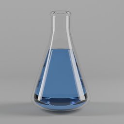 Erlenmeyer flask with fluid