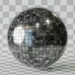 High-quality 2K PBR shiny mosaic tile material for Blender 3D, with realistic textures and seamless tiling.