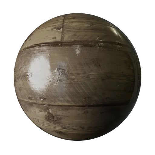 Wet wooden floor