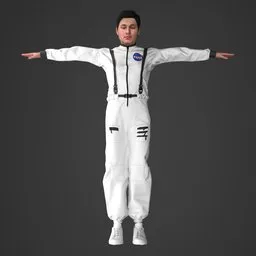 Man Astronaut Jumpsuit Rigged