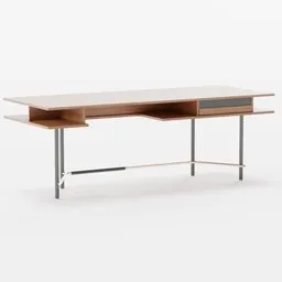 Portfind Wood Desk Walnut