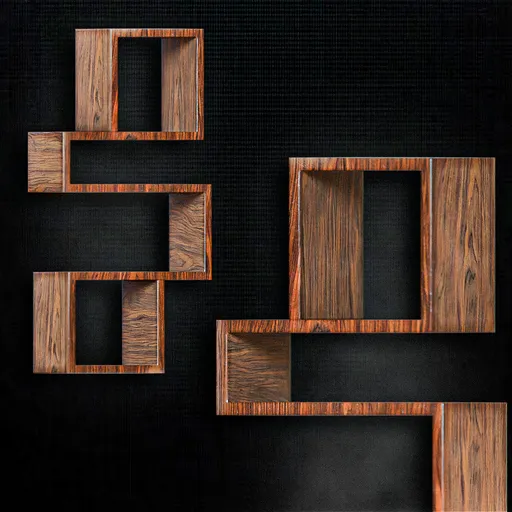 Geometric Wooden Wall Shelves