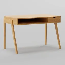 Mid-Century Modern Wood Desk