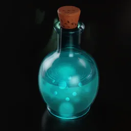 cyan Potion Bottle