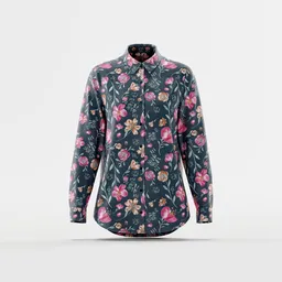 Midnight Bloom Button-Up Shirt