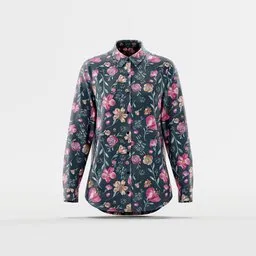 Midnight Bloom Button-Up Shirt