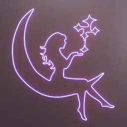 Moonlight Girl Neon Sign LED