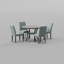 Solid Wood Top Four Leg Dining Set