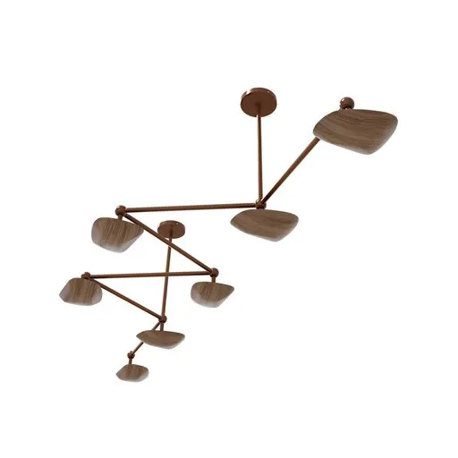 3D rendering of a modern, amorphous-style ceiling light suitable for dining areas, ready for Blender 3D projects.