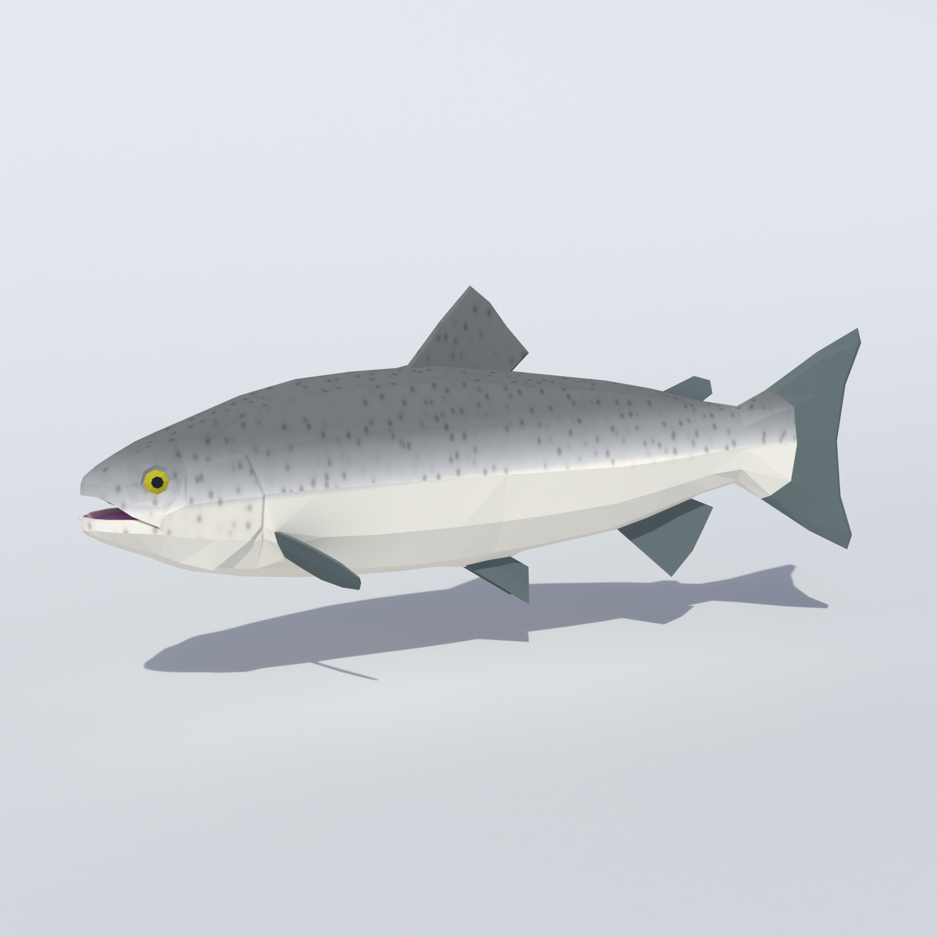 Low Poly Animated Salmon | Fish models | BlenderKit