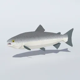 Low Poly Animated Salmon