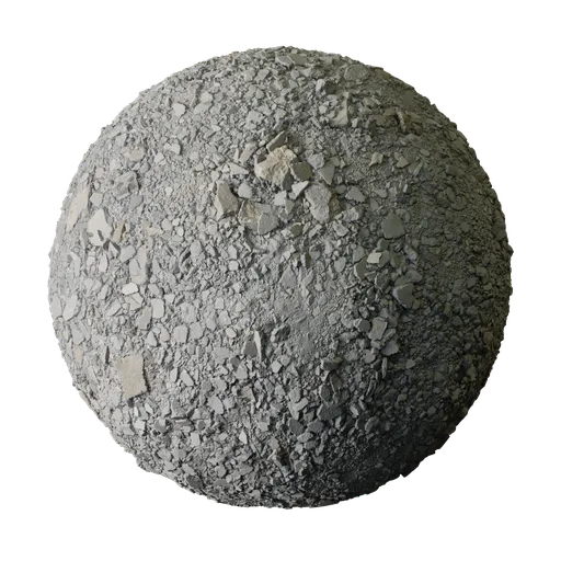Gray Concrete Rubble Ground