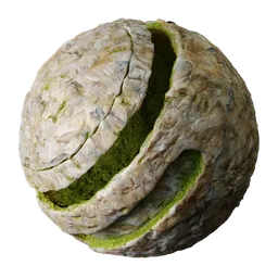 Pale Quartz Rock Moss