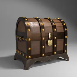 Treasure Chest Wooden Pirate (Open/close box)